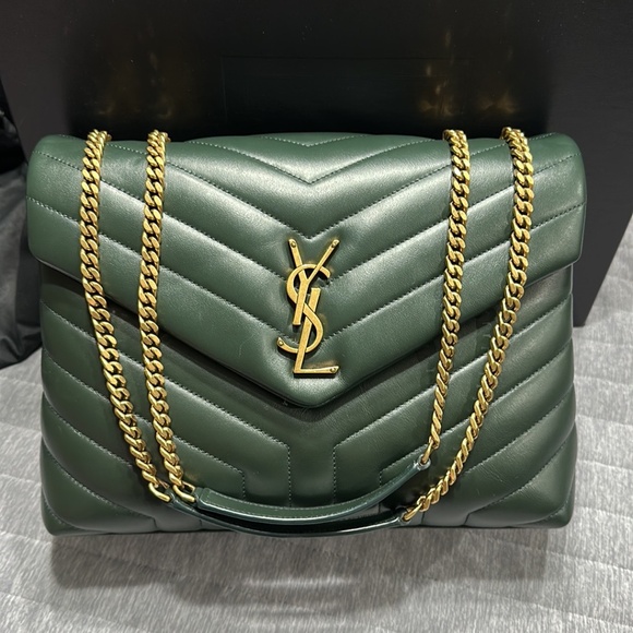 Saint Laurent- NEW Lou Lou Medium, Hunter Green - Picture 7 of 15